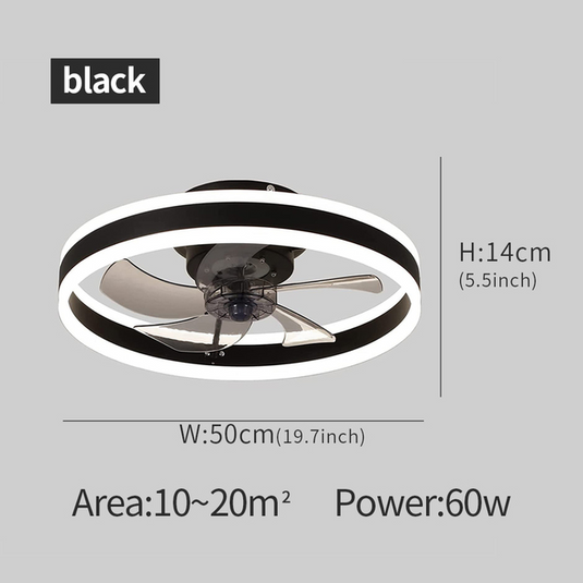 Smart LED Quiet Ceiling Fan Light 6-Speed-GraffitiWallArt