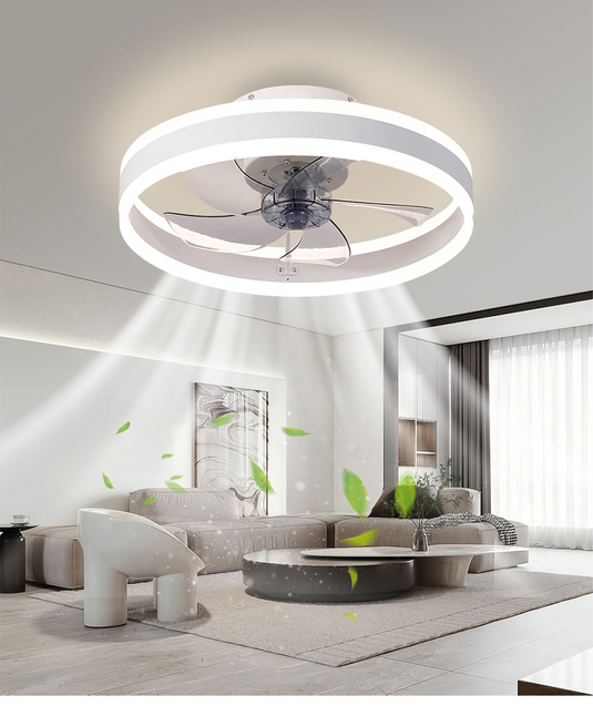 Smart LED Quiet Ceiling Fan Light 6-Speed-GraffitiWallArt