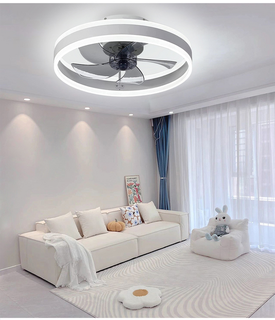 Smart LED Quiet Ceiling Fan Light 6-Speed-GraffitiWallArt