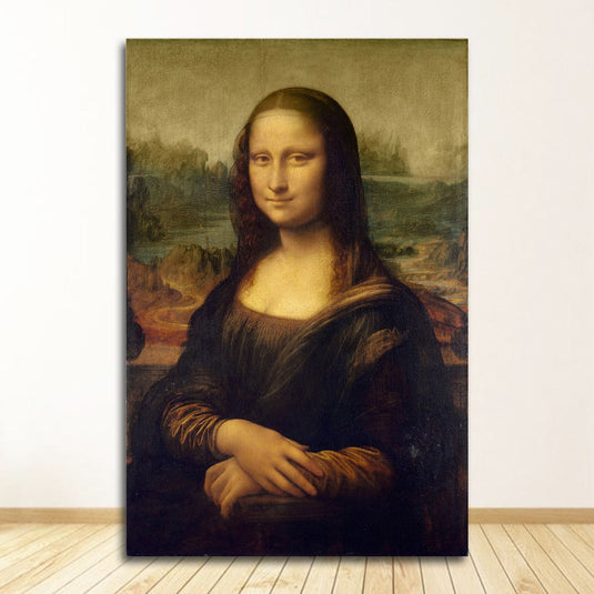 Smile Of Mona Lisa Canvas Wall Art-GraffitiWallArt