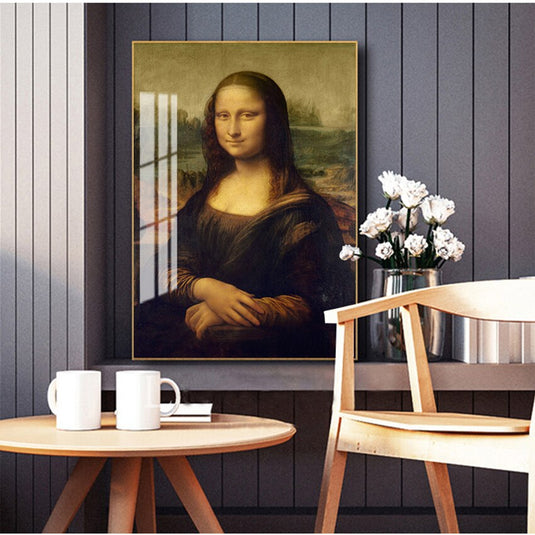 Smile Of Mona Lisa Canvas Wall Art-GraffitiWallArt