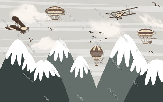 Snow Peaks Kids Room Wallpaper Mural - Transform Your Space-GraffitiWallArt