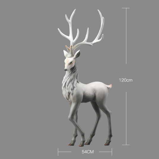 Snow Reindeer Statue for Home Decor-GraffitiWallArt