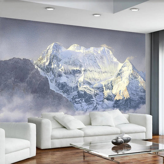 Snowy Alps Wallpaper: Captivating Scenery for All Seasons-GraffitiWallArt