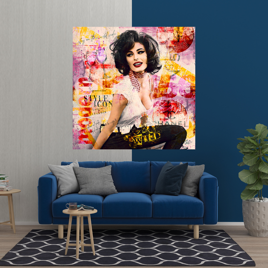 Sophia Loren "Get Wild" Canvas Wall Hanging Art-GraffitiWallArt