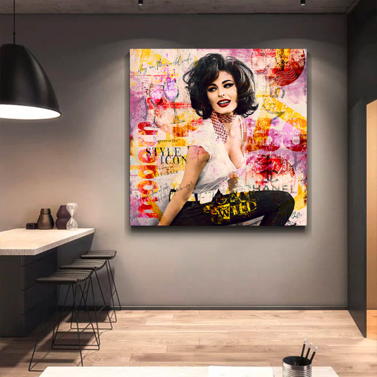 Sophia Loren "Get Wild" Canvas Wall Hanging Art-GraffitiWallArt