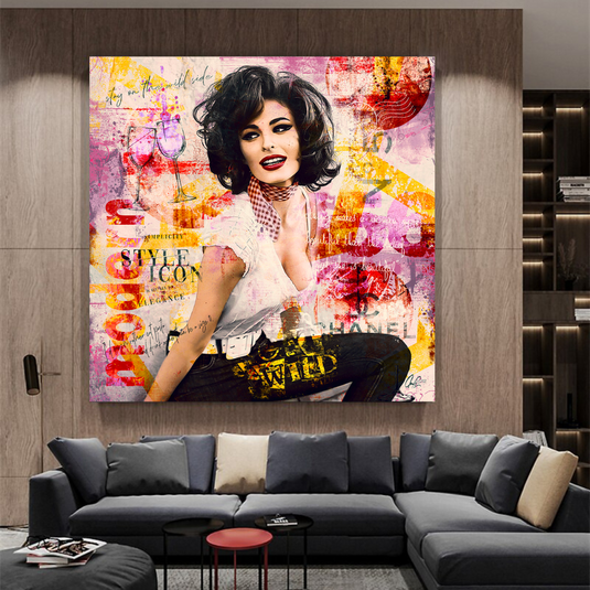 Sophia Loren "Get Wild" Canvas Wall Hanging Art-GraffitiWallArt