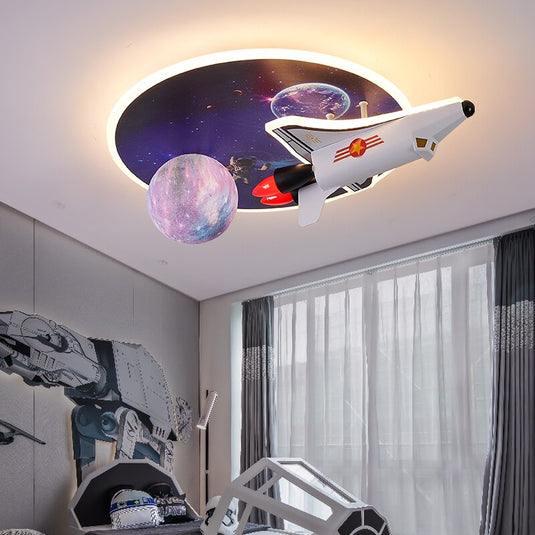 Space Rocket LED Ceiling Light for Kids Room-GraffitiWallArt