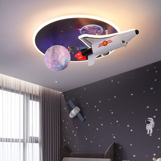 Space Rocket LED Ceiling Light for Kids Room-GraffitiWallArt