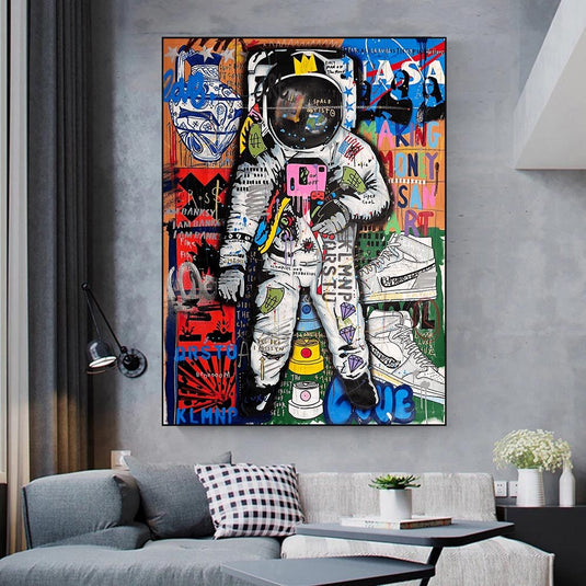 Spaceman Luxe Canvas Wall Art-GraffitiWallArt