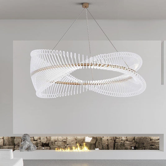 Spiral Acrylic Chandelier: Illuminate with Style-GraffitiWallArt