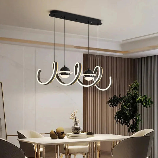 Spiral Rings LED Kitchen Island Chandelier-GraffitiWallArt