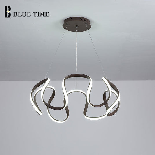 Spiral Wave LED Chandelier: Illuminating Sophistication-GraffitiWallArt