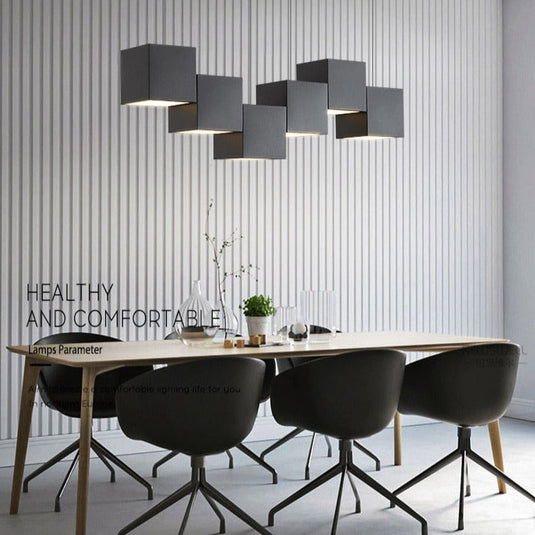 Square Blocks Pendant Light-GraffitiWallArt