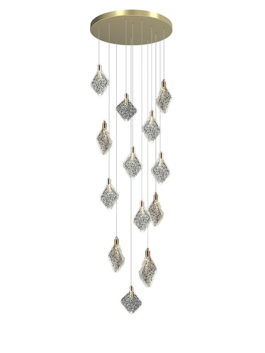 Square Crystal Pendant Chandelier - Exquisite Lightinging-GraffitiWallArt