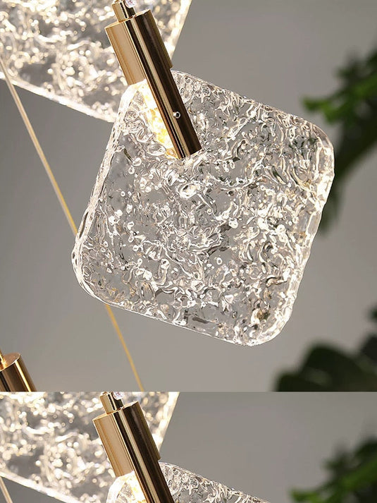 Square Crystal Pendant Chandelier - Exquisite Lightinging-GraffitiWallArt