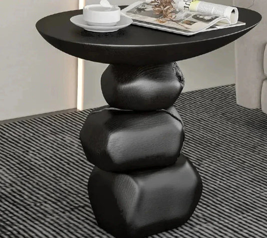 Stones Art Rock Side Table-GraffitiWallArt