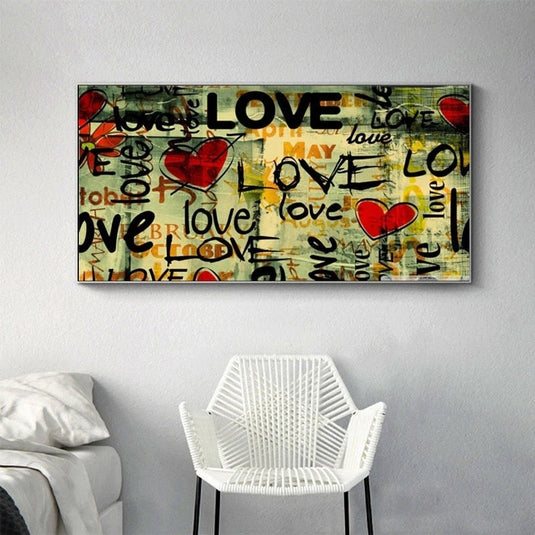 Street Art of Love Canvas Wall Art-GraffitiWallArt