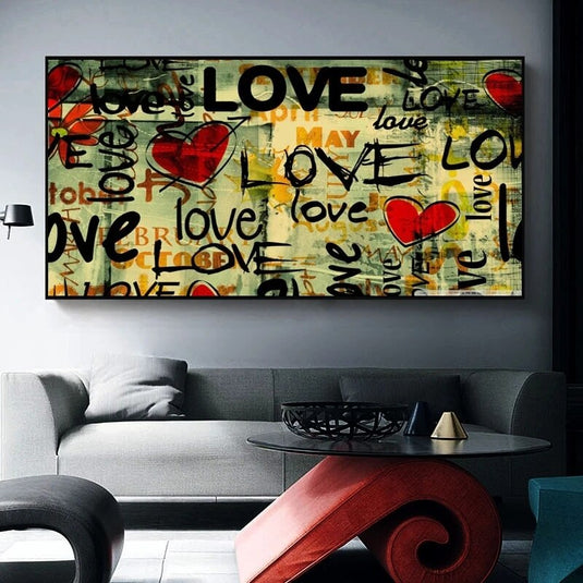 Street Art of Love Canvas Wall Art-GraffitiWallArt