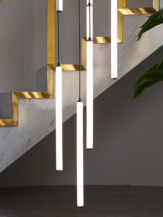 Strip Cylinders Chandelier - Sleek & Modern Lighting-GraffitiWallArt