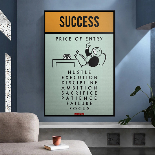 Success Price of Entry - Monopoly Canvas Wall Art-GraffitiWallArt