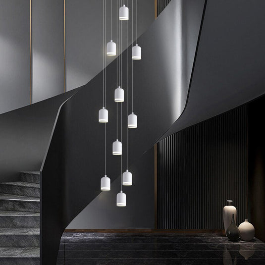 Swirl Staircase Chandelier: Elegant Lighting Solutions-GraffitiWallArt