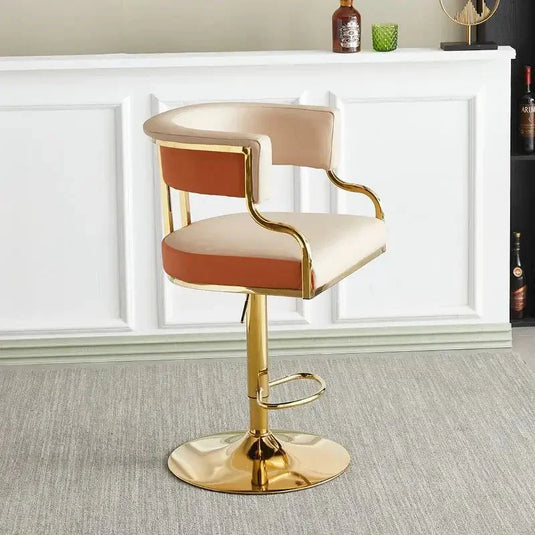 Swivel Leather Bar Stools Height Adjustable Kitchen Counter Stools-GraffitiWallArt