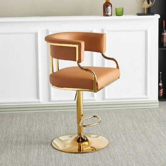 Swivel Leather Bar Stools Height Adjustable Kitchen Counter Stools-GraffitiWallArt