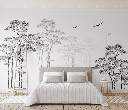 Tall Trees Wallpaper Murals – Transform Your Space-GraffitiWallArt