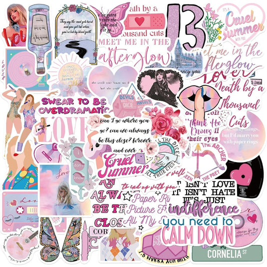 Taylor Swift Pink Stickers Pack-GraffitiWallArt