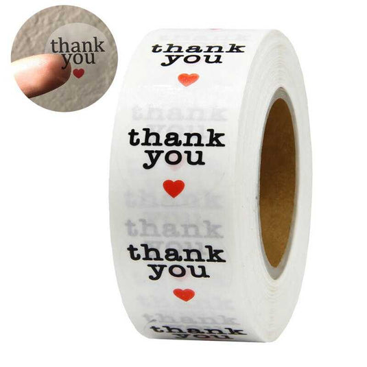 Thank You Stickers Roll: Quality Labels for Gratitude-GraffitiWallArt