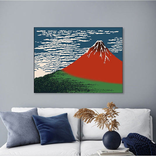 The Great Volcano of Kanagawa Japanese Art Canvas Wall Art-GraffitiWallArt