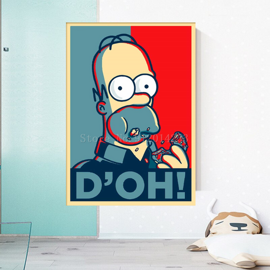 The Simpsons D'OH! Canvas Wall Art-GraffitiWallArt