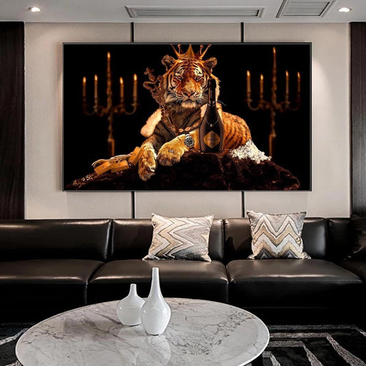 Tiger King Canvas Wall Art-GraffitiWallArt