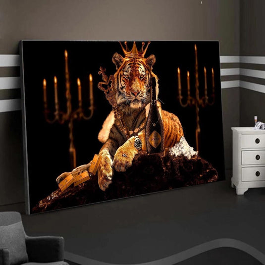 Tiger King Canvas Wall Art-GraffitiWallArt