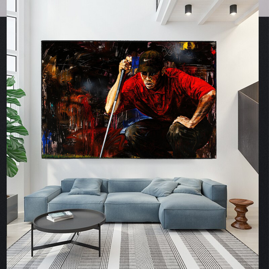 Tiger woods Golf Champion Canvas Wall Art-GraffitiWallArt