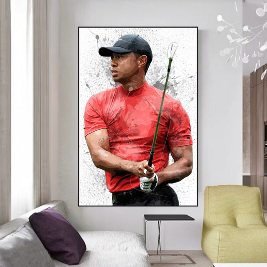 Tiger woods Golf Champion Canvas Wall Art-GraffitiWallArt