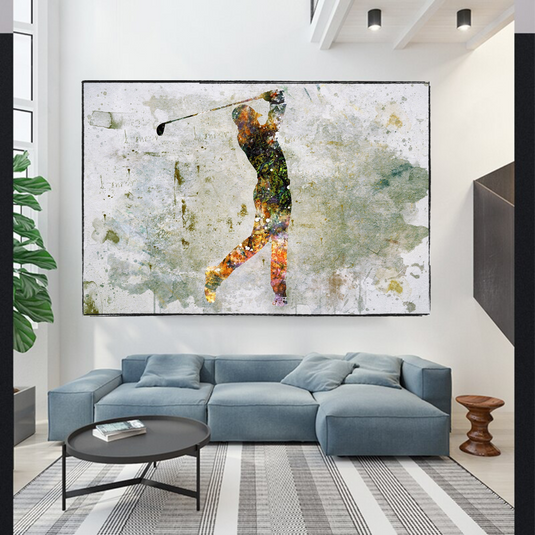 Tiger woods Golf Champion Canvas Wall Art-GraffitiWallArt