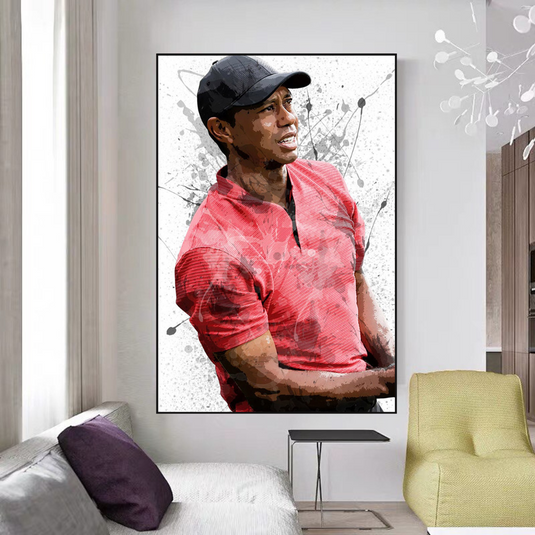 Tiger woods Golf Champion Canvas Wall Art-GraffitiWallArt