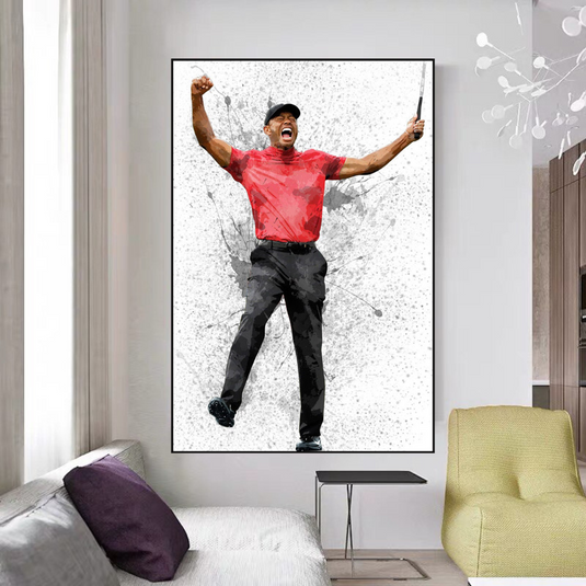 Tiger woods Golf Champion Canvas Wall Art-GraffitiWallArt