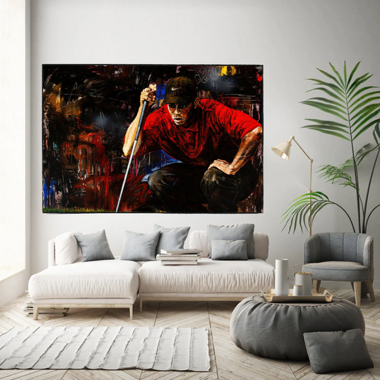 Tiger woods Golf Champion Canvas Wall Art-GraffitiWallArt