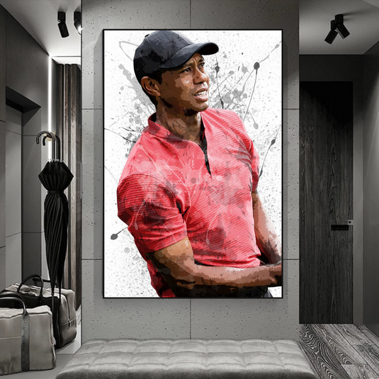 Tiger woods Golf Champion Canvas Wall Art-GraffitiWallArt