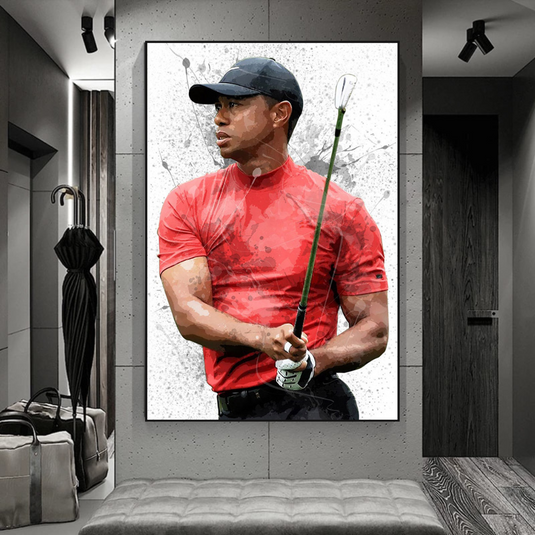 Tiger woods Golf Champion Canvas Wall Art-GraffitiWallArt