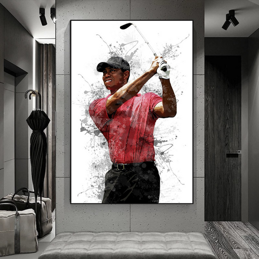 Tiger woods Golf Champion Canvas Wall Art-GraffitiWallArt