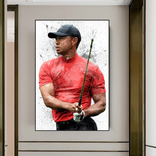 Tiger woods Golf Champion Canvas Wall Art-GraffitiWallArt