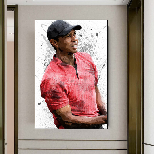 Tiger woods Golf Champion Canvas Wall Art-GraffitiWallArt