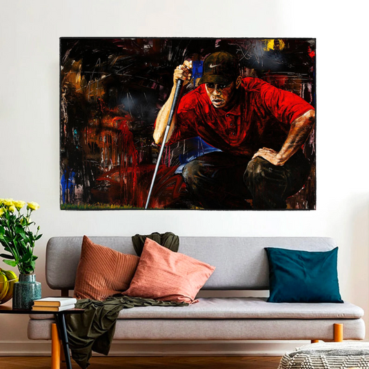 Tiger woods Golf Champion Canvas Wall Art-GraffitiWallArt