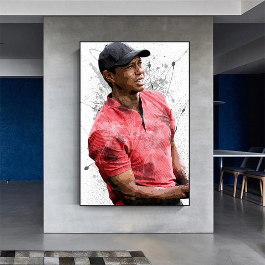 Tiger woods Golf Champion Canvas Wall Art-GraffitiWallArt