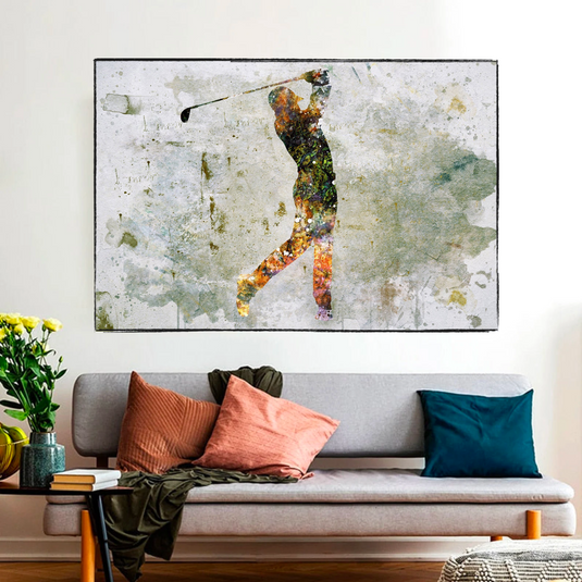 Tiger woods Golf Champion Canvas Wall Art-GraffitiWallArt