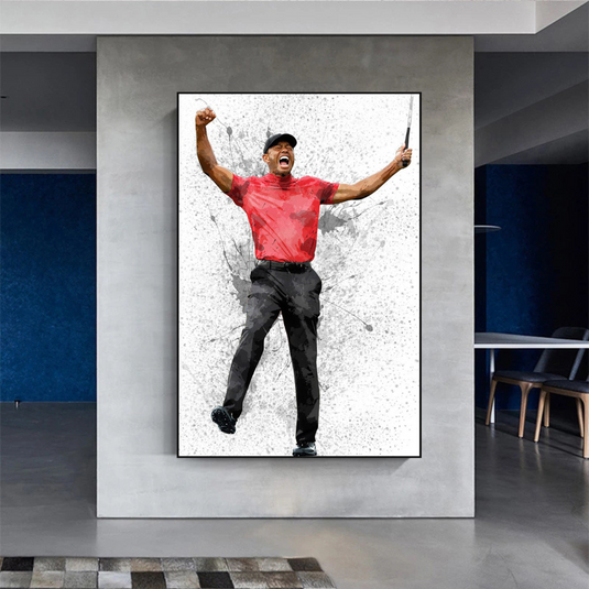 Tiger woods Golf Champion Canvas Wall Art-GraffitiWallArt